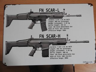 Blech-Werbeschild von FN zur SCAR