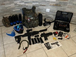 Komplette Tippmann MagFed / Woodland Paintball-Ausrüstung abzugeben – TCR, TiPX, HDR 50 + sehr viel