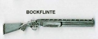 Bock-Doppelflinte als Metall-Anstecker