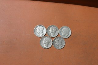 Silbermünzen alte 10 US Centstücke Dimes