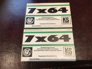 40 Patronen RWS 7x64 8,0 g KS
