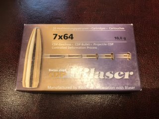 20 Patronen Blaser 7x64 10 g CDP-Geschoss