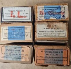 6 Patronenschachteln 8 x 57 - Wehrmacht