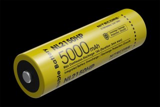 1 x NITECORE AKKU Li-Ion 21700 5000mAh NL2150HP | 15A Entladestrom für 2.700 Lumen Stirnlampe HC35 !