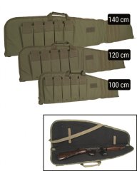 Gewehrtasche / Waffen Futteral Oliv 100cm m. Magazintaschen - Rifle Case abschließbar