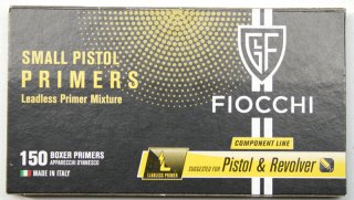 150 x FIOCCHI BOXER Zündhütchen Small Pistol 4,45mm S.P. > ZETAPI Schwermetall FREI GREEN NEU 150St