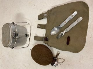 Infantrie Essgeschirr E SS 36 Besteck Brotbeutel Feldflasche No K98