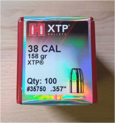 1000 Geschosse Hornady .357 158 gr XTP / HP