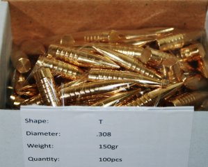100 x L.O.S. LOS CERKNO T TACTICAL Bleifrei MATCH Geschosse .308 Win. .300 150gr 9,72g Kupfer Solid