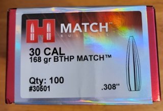 100 St.Hornady Geschosse.30(.308Dia)-168-HPBT MATCH #30501