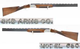 SKB Modell 680 " ENGLISH " im Kaliber 12/70 mit Einabzug, Ejektor und englischer Schäftung