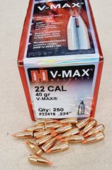 .224/40grs Hornady V-Max Jagdgeschosse 250 Stk No. 22416 # SSZ Berka