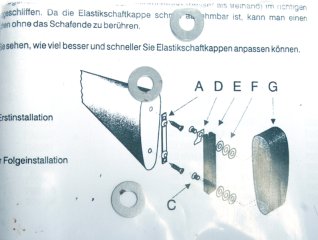 WEGU Quick Loc™ System für Hinterschaft > Schnelle wechselbare Schaftkappen / Schaftverlängerungen !