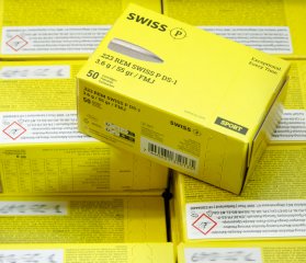 50 Schuss RUAG SWISS P .223 Rem. 55gr 3,6g Vollmantel Munition Patronen Ladestreifen 5,56 Schweizer