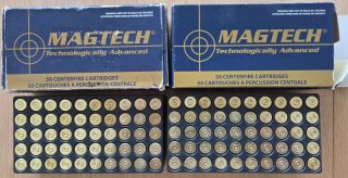500 Hülsen .45 ACP Magtech/CBC, gebraucht mit Schachtel