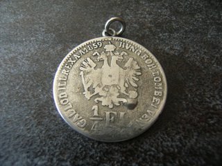 Silberanhänger aus Münze von 1859