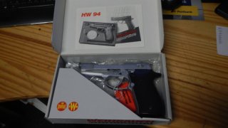 Schreckschuß Pistole Weihrauch HW 94 Silber / 9mm Knall PTB 467 Nagelneu aus Sammlung