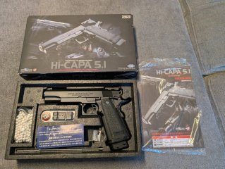 Tokyo Marui Hi-Capa 5.1 Gas Blowback (GBB) – Made in Japan – OVP & Zubehör