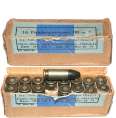 Wehrmacht Päckchen 9 mm Pistolenpatronen 08 m E