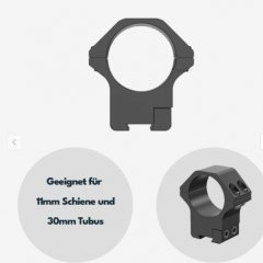 Victoptics Montageringe, Aluminium, für 11mm Schiene, 30mm Tubus, BH 20 mm