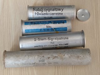 Leuchtpatronen 26,5mm DDR seltene Varianten, Signalpistole SigPi, Leuchtpistole VEB Silberhütte