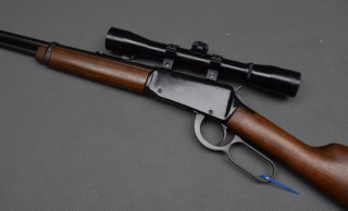 Unterhebelrepetierer Erma Modell EG 71, Kaliber 22lr, ZF 4x32, gut