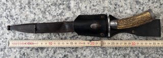alter Grabendolch? Kampfmesser? Scheide + Koppelschuh - 1. WK ? -