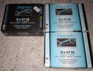 27 Schuss 8x57 IS mit Jaguar Geschoss 9,9 g