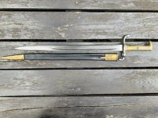 Seitengewehr 1871 NUMMERNGLEICH mit Lederscheide
