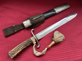 +++Deutscher Hirschfänger um 1900-komplett sehr selten so aus Sammlung mit Hirschhorngriff!
