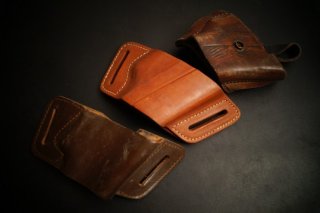 Konvolut: 3x Vintage AKAH Leder-Holster, PPK, PP o. ä.