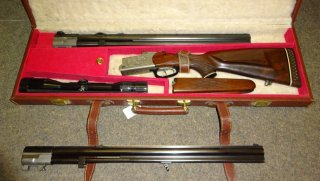 BLASER BBF-Set 7x57R+12/70 und .22Horner+12/70 sehr edel im Lederkoffer Bockbüchsflinte. EU wide