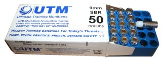 angebrochenes Päckchen mit 31 Trainingspatronen 9 mm UTM - SBR
