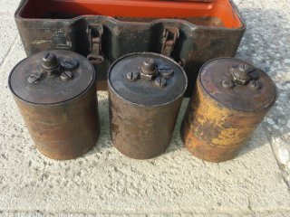 Munitionskiste Transportkasten & 3 x SMi35 S-Mine Spring Schützen Mine 35 Wehrmacht 2.WK WK2 WW2