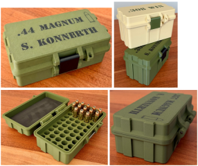 Munitionsbox .44 Magnum Ammo Box Patronen Wiederladen 50 Schuss personalisierbar abschließbar