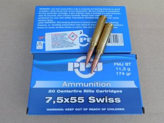 7,5x55/174grs. PPU Swiss FMJBT 20 Stk. A-345 Angebot!! #SSZ Berka