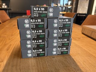 6,5x55 Evolution Green RWS Munition - 165 Schuss Chargengleich
