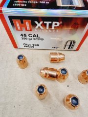 .452/250grs Hornady XTP Geschosse No.45200 100 stk.