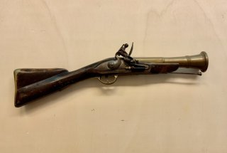 Tromblon Donnerbüchse mit Messinglauf Steinschloß altes Replika wie original
