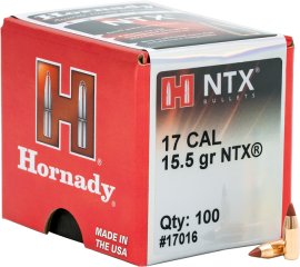 100x HORNADY NTX .172 17 CAL 15.5gr 1g .17 HORNET Match Varmint Geschosse #17016 Bleifrei Zerleger
