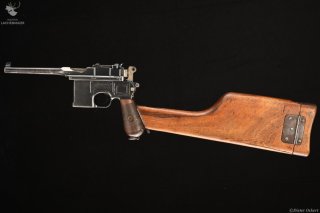 Mauser C96 im Anschlagkasten Kaliber 7,63mmMauser