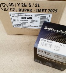 .308/147Win FMJ Patronen S&B 50 Stk. # SSZ Berka
