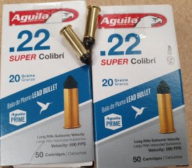 .22LR 20grs Aguila Super Colibri 500 Stk. 180m/sec. # SSZ Berka