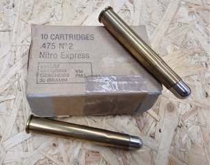 .475 No.2 Nitro Express /480grs Solid/FMJ von W. Romey 2stk. #SSZ Berka