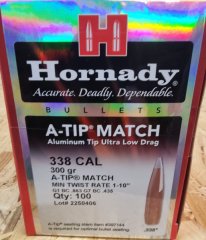 .338/300 grs #33389# Hornady Geschosse A-Tip Match 100 stk #SSZ Berka