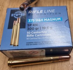 .375 H&H Magnum/300 grs. SP RN PPU A-267 10 stk. # SSZ Berka