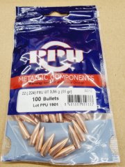 .22/.224/55grs. FMJ-BT PPU Geschosse 100 stk B-212 # SSZ Berka