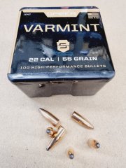 .22/.224/55grs Speer Varmint spitz SP Geschosse 100 Stk. No. 1047 # SSZ Berka