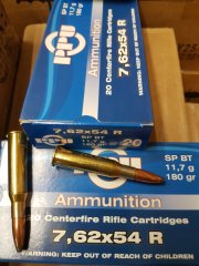 7,62x54R 180grs. PPU SPBT 20 stk. A-031 # SSZ Berka