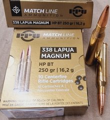 .338Lapua Mag./250grs. HPBT Match PPU A-583 10 Stk. # SSZ Berka